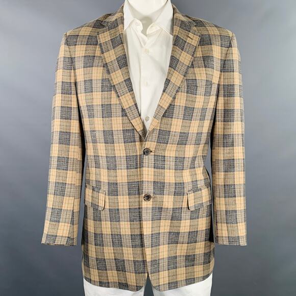 SOUTHWICK CLOTHES Size 42 Tan Grey Plaid Sport Coat